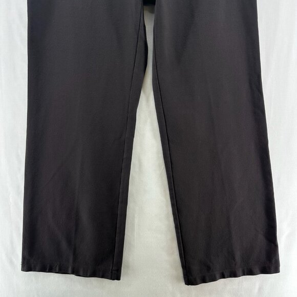 EILEEN FISHER Pants Size S Washable Stretch Crepe Straight Ankle Pull On Brown - Picture 4 of 11